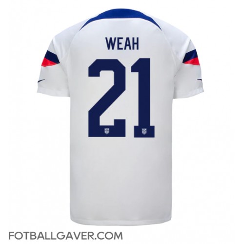 forente stater Timothy Weah #21 Fotballklær Hjemmedrakt VM 2022 Kortermet